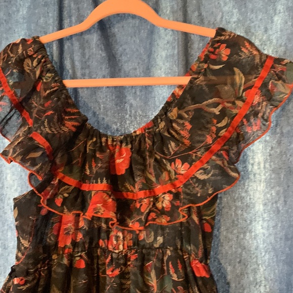 Vintage 70’s on/off shoulder ruffle dress - Picture 2 of 8